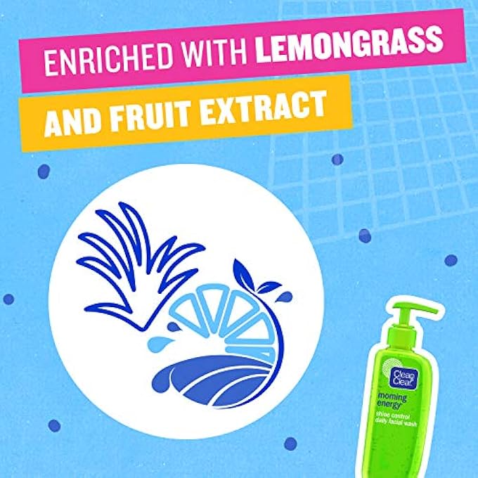 Clean & Clear CLEAN AND CLEAR DAILY FACIAL WASH MORNING ENERGY SHINE CONTROL 150ML, ENRICHED WITH LEMONGRASS AND FRUIT EXTRACTS, KEEPS SKIN AWAKE, FRESH AND SHINE-FREE - Image 2